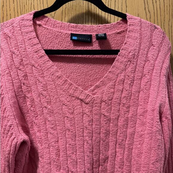 Relativity V-Neck Pink Sweater - Picture 2 of 8